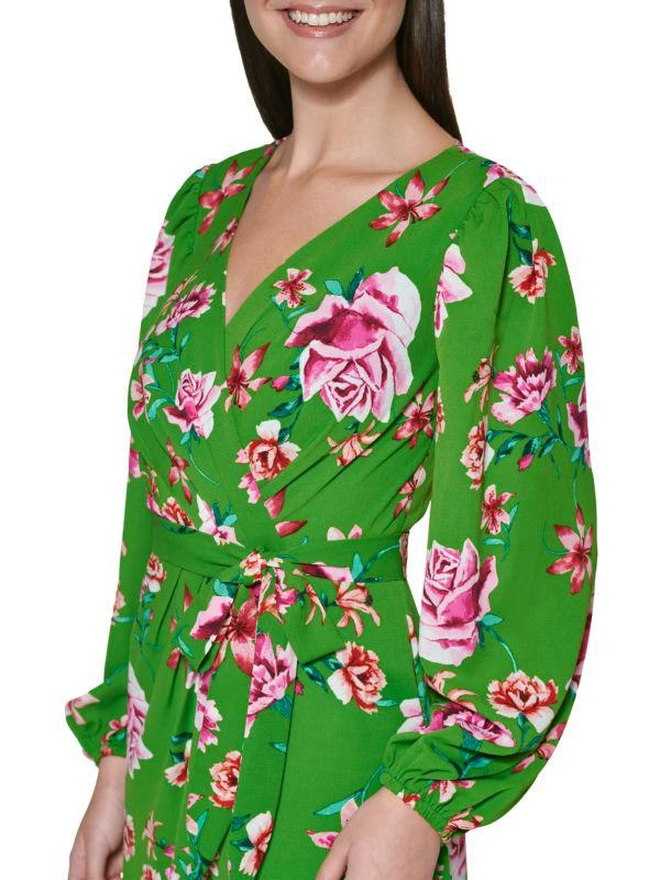 Kensie Floral Prit Faux Wrap Maxi Dress 4