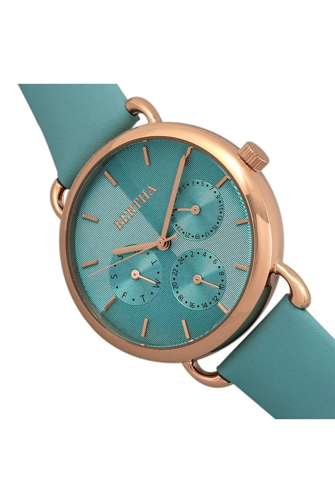 BERTHA Gwen Leather-Band Watch with Day & Date 3