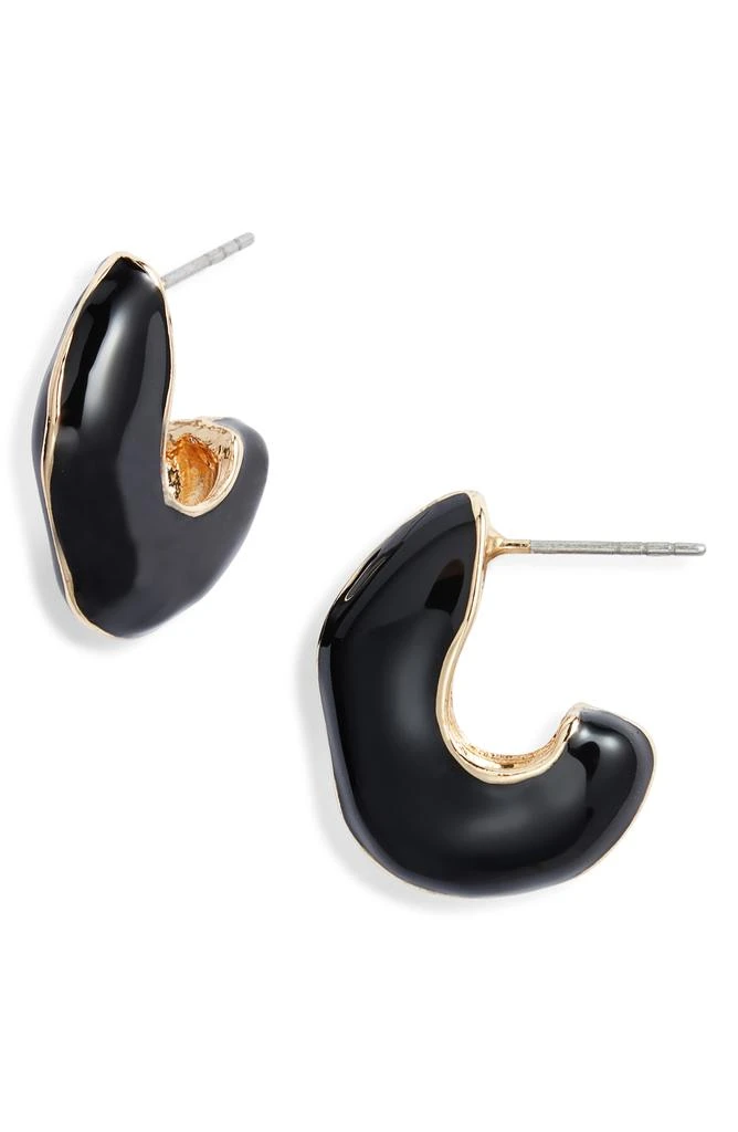 Open Edit Chubby Enamel Hoop Earrings