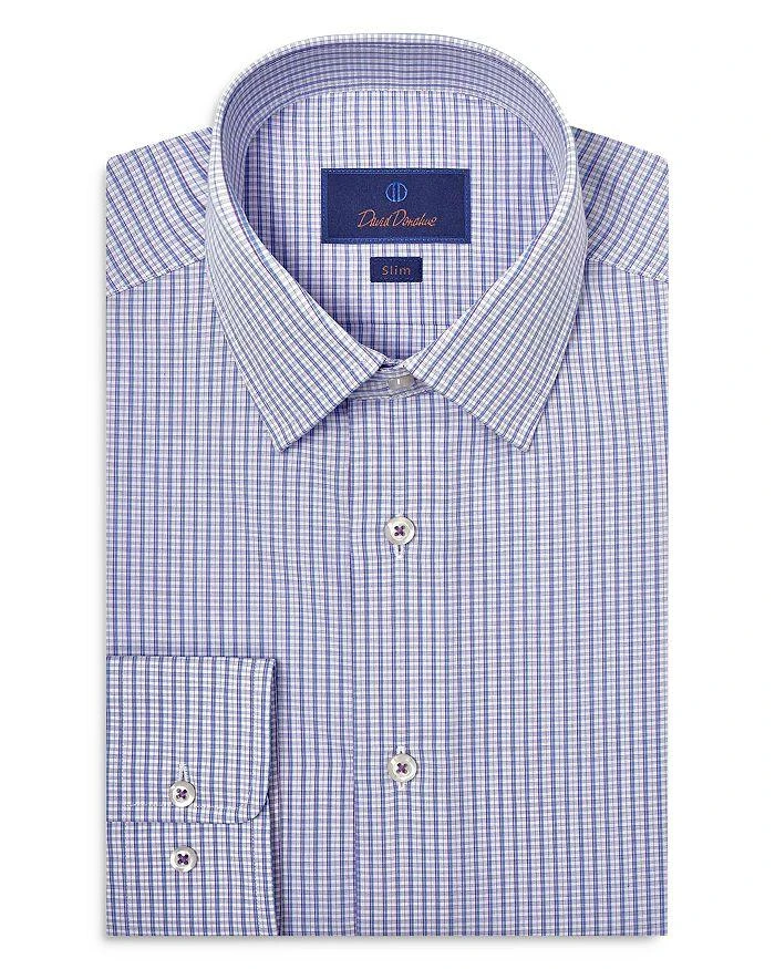 David Donahue Slim Fit Poplin Check Dress Shirt 1