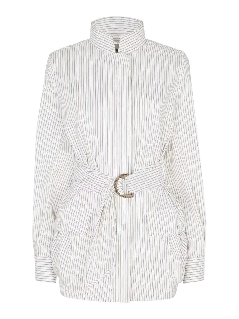 Fendi SILK AND COTTON STRIPED BLOUSON