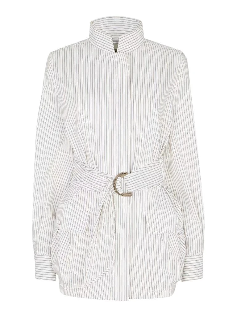 Fendi SILK AND COTTON STRIPED BLOUSON 1