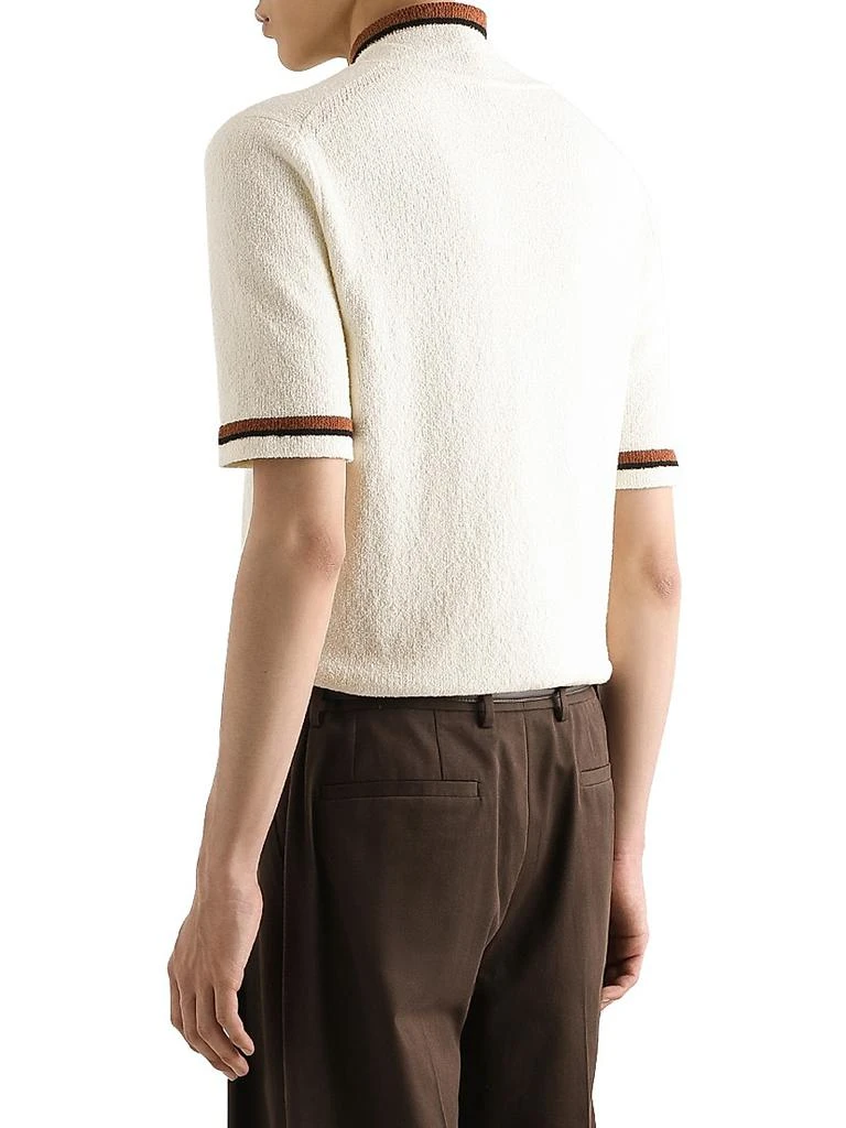 Dolce
Gabbana Cotton-Blend Knit Zip-Front Polo Shirt 5