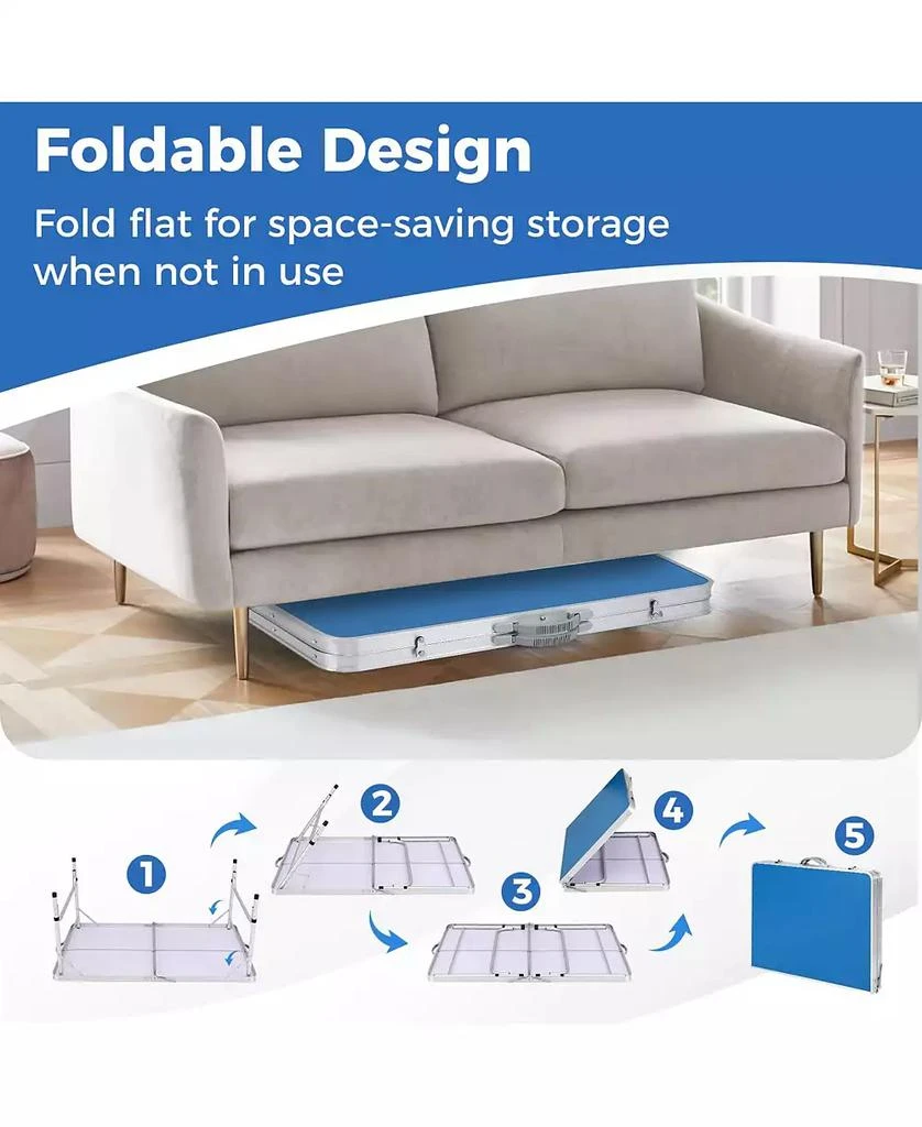 KUYOTQ Foldable Ping Pong Table Game Set Mini Table Tennis Table with Adjustable Height 6