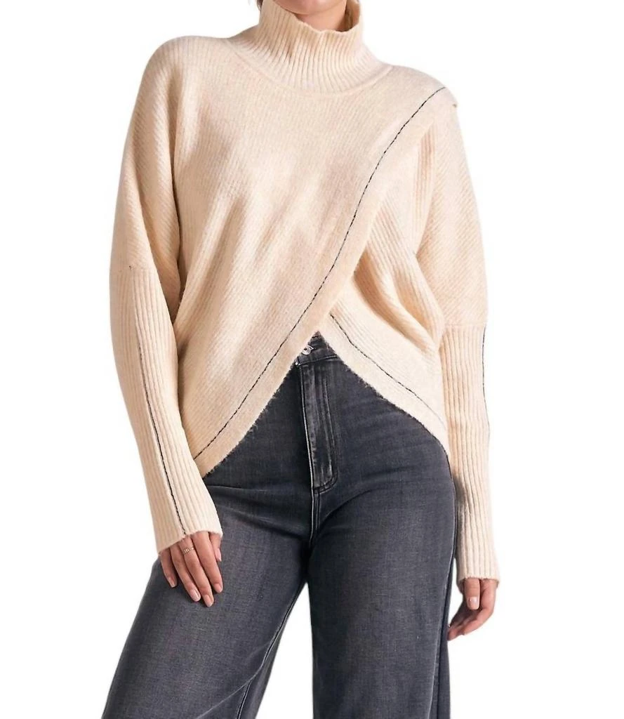 Elan Elan - Criss Cross Mock Neck Sweater 1