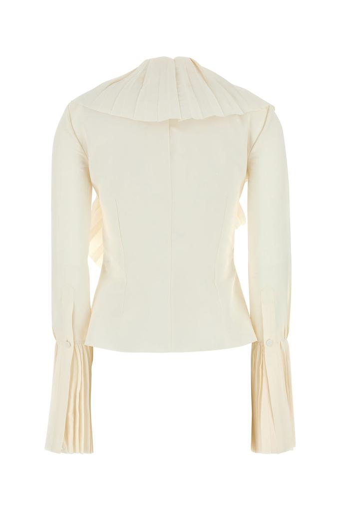 Alexander McQueen Ivory wover paper blend blouse