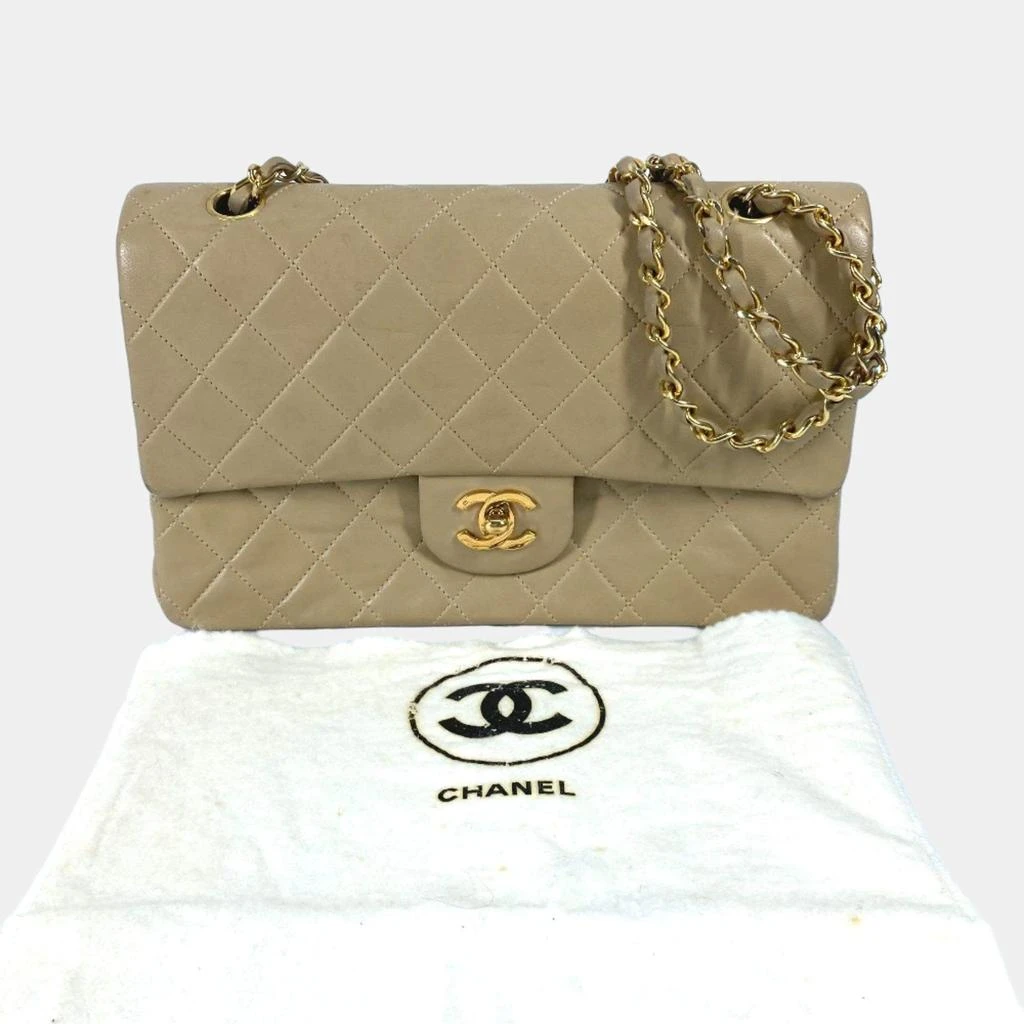 Chanel Chanel Beige Leather Medium Classic Double Flap Shoulder Bags 9
