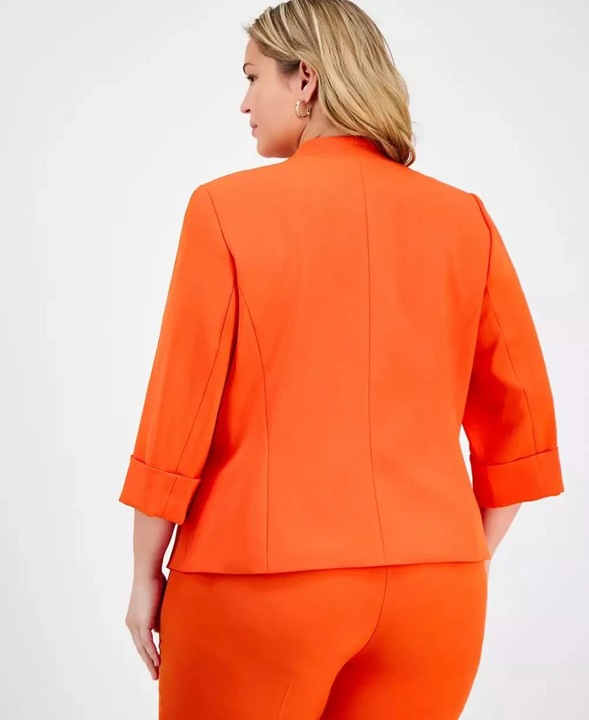 Kasper Plus Size Zip-Pocket Cuffed 3/4-Sleeve Blazer 7