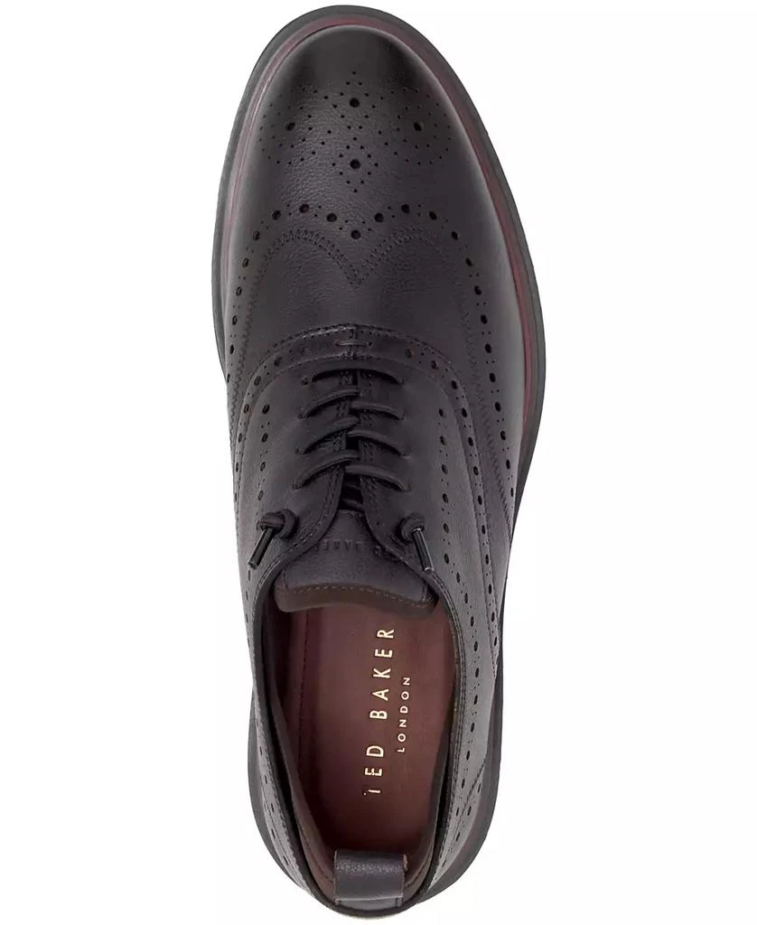 TED BAKER Size 11 Brown Perforated Leather Wingtip Lace Up Shoes Ted baker wingtip - Gem main image 4