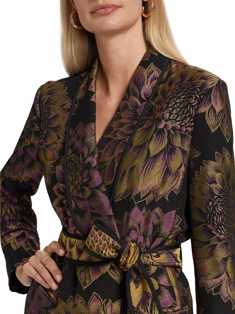 Derek Lam Orville Sunflower Jacquard Belted Jacket 6