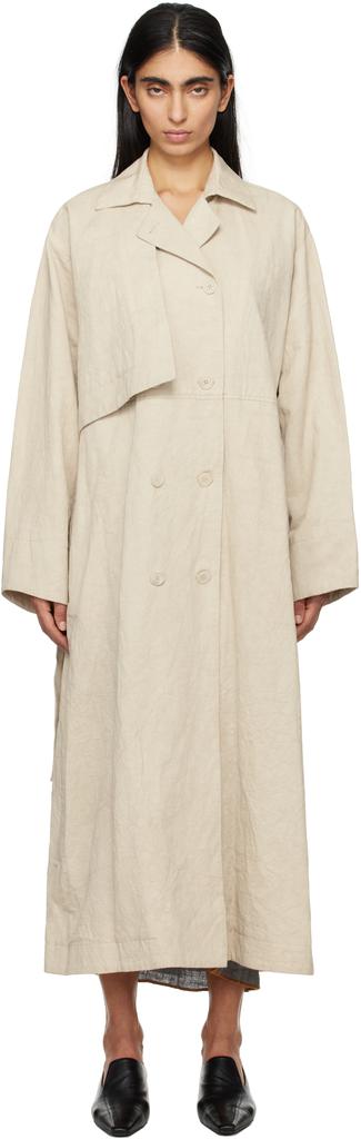 LAUREN MANOOGIAN Beige Overlay Trench Coat