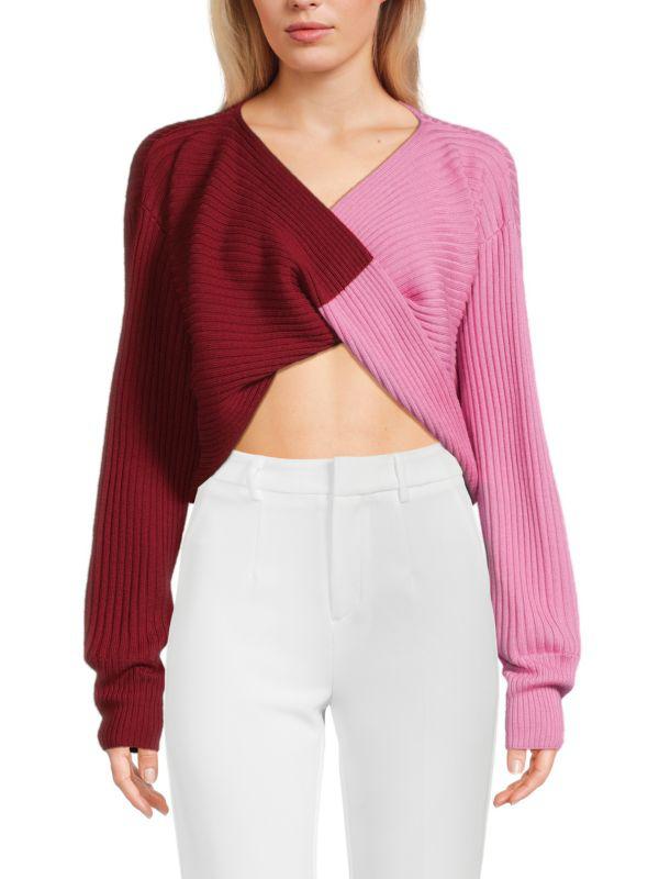 AMUR Cruz Colorblock Twist Wool Sweater