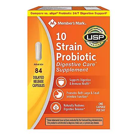 Member's Mark Member's Mark 10-Strain Probiotic Digestive Care Supplement Capsules, 84 ct.