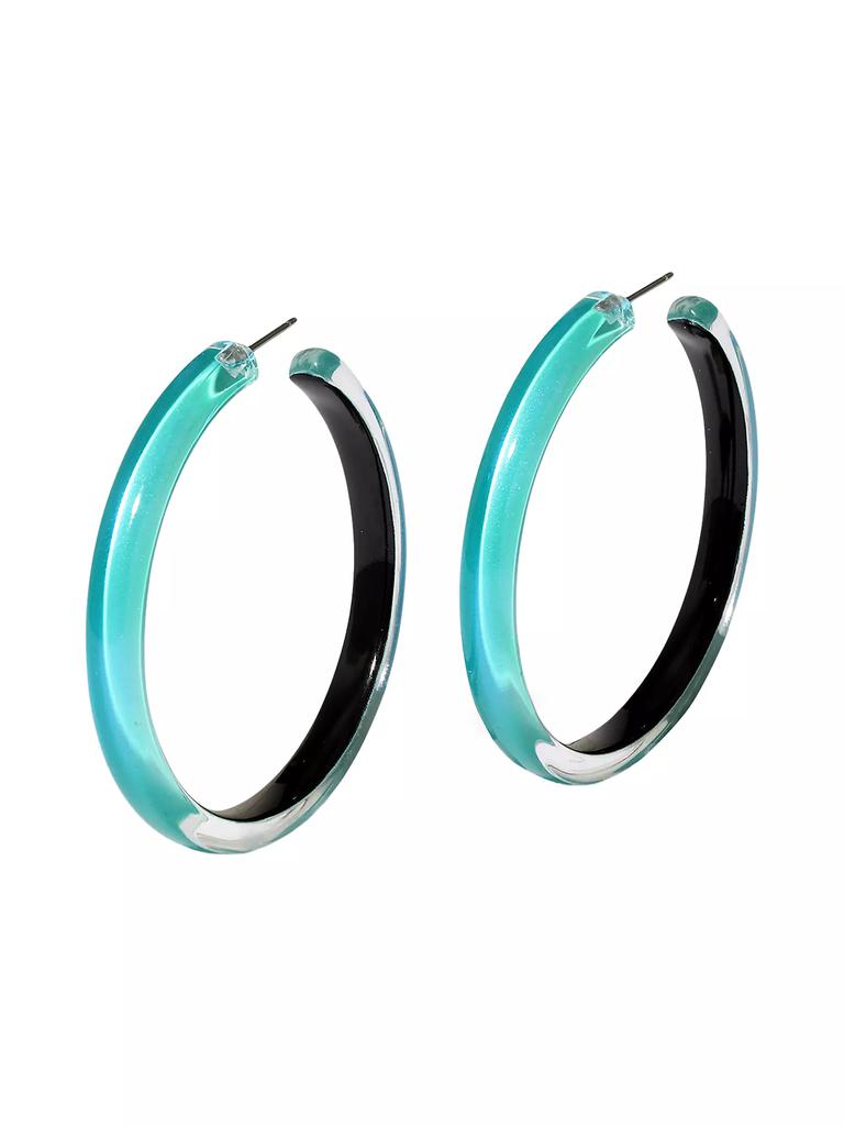 Alexis Bittar Luminous Lucite 14K-Gold-Plated Skinny Hoop Earrings