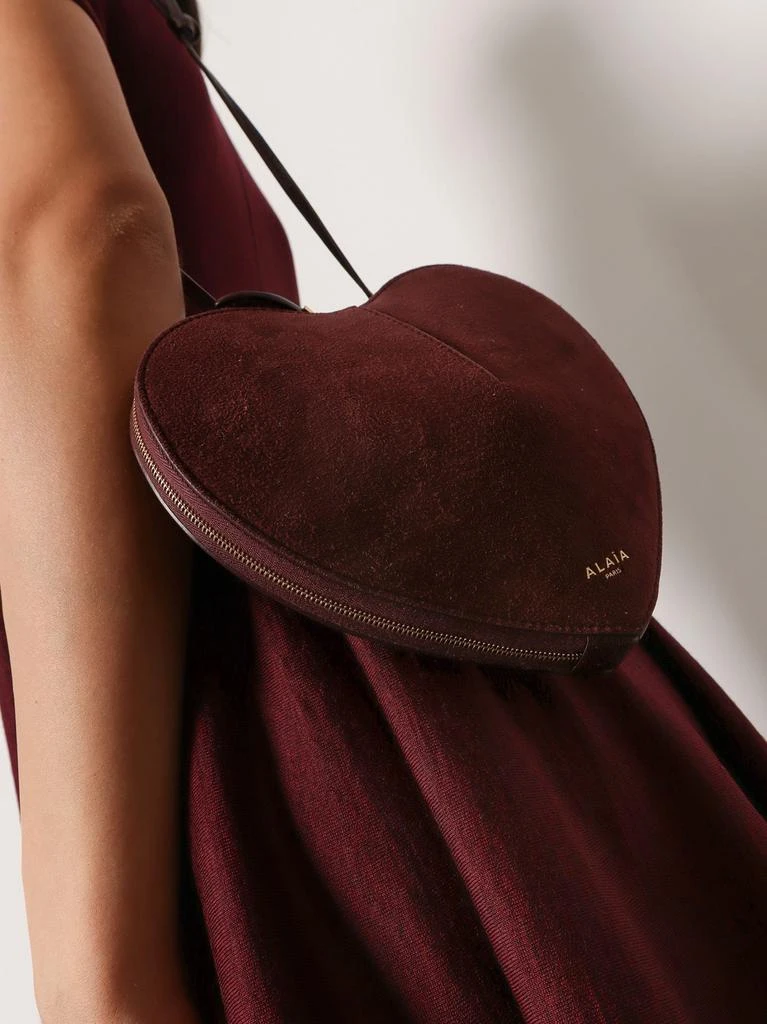 Alaia Le Coeur suede and leather shoulder bag 2