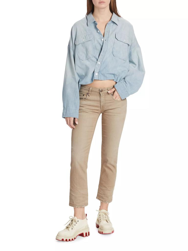 R13 Cropped Cotton-Blend Straight-Leg Jeans