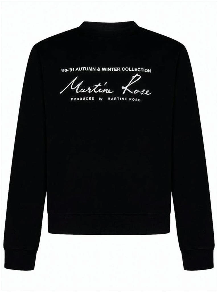 Martine Rose Cropped Black Long-Sleeve Tee with Vintage Text Design