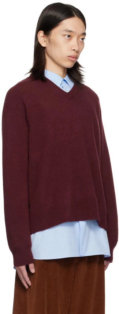 MAISON MARGIELA Burgundy Washed Lambswool Sweater 2