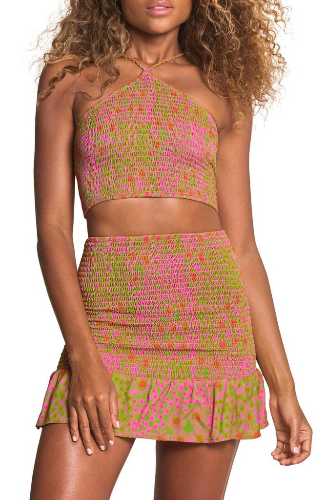 Maaji Coneflower Marianne Smocked Halter Top