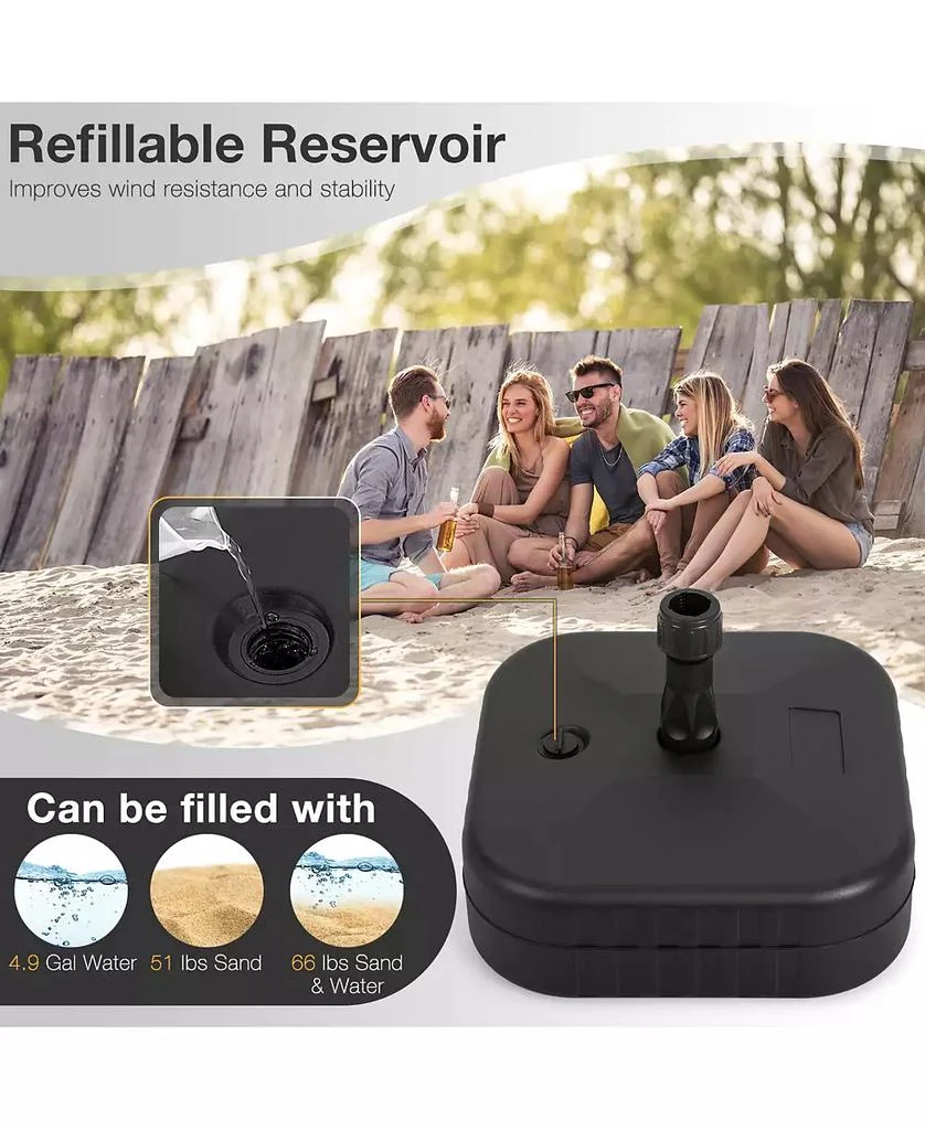 GIVIMO Patio Fillable Umbrella Base Fit 1.5 Inch Umbrella Poles for Yard Poolside 8