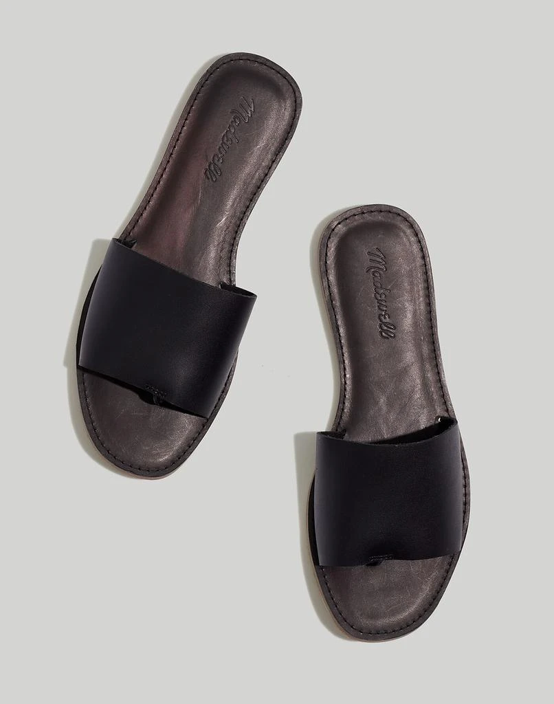 Madewell The Boardwalk Post Slide Sandal in Leather 1