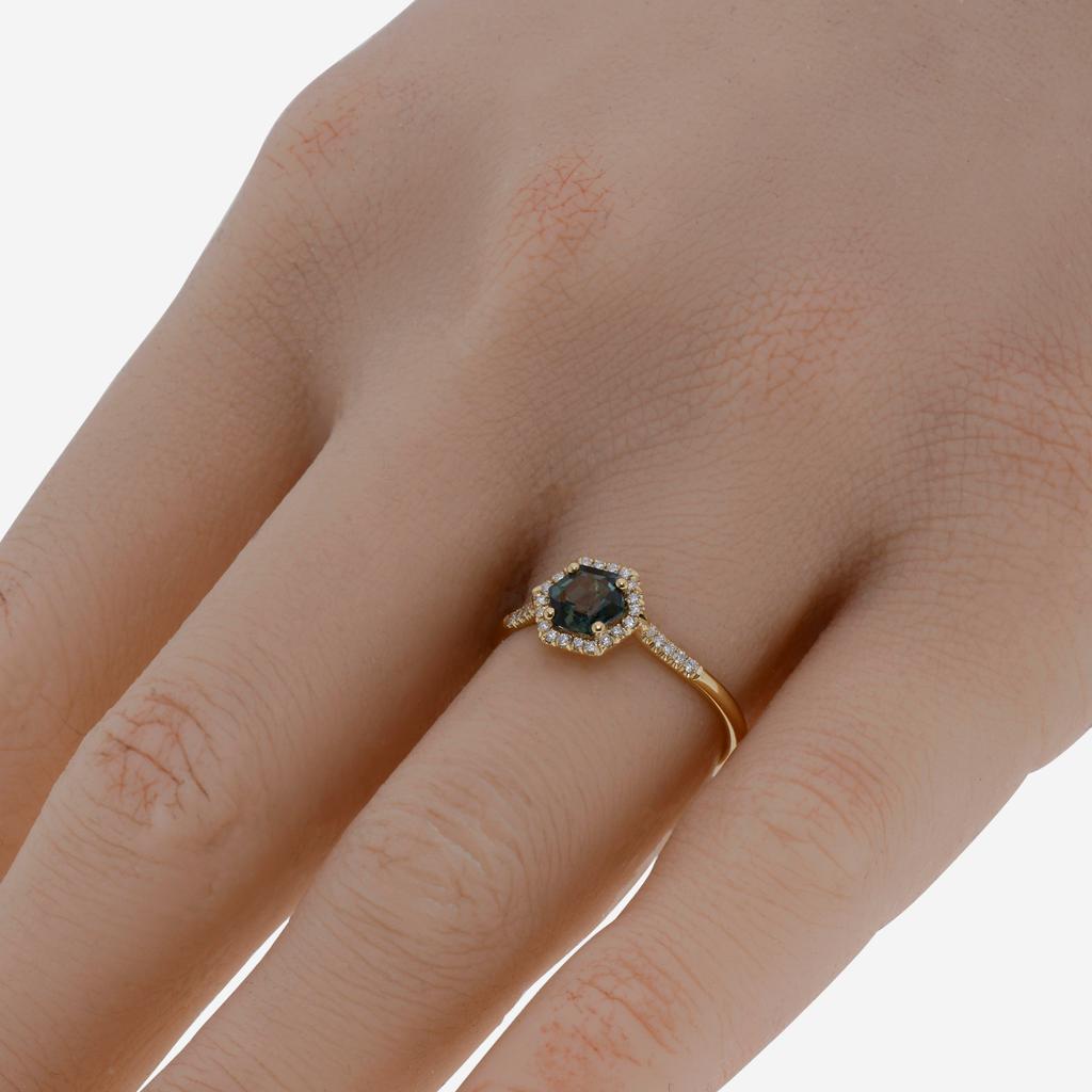 Suzanne Kalan Suzanne Kalan 14K Yellow Gold Diamond and Green Envy Topaz Ring sz 6 PR529-YGGET