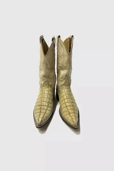 Urban Outfitters Vintage 1980’s Boss Boots White Alligator Pointed Toe Cowboy Boots 2