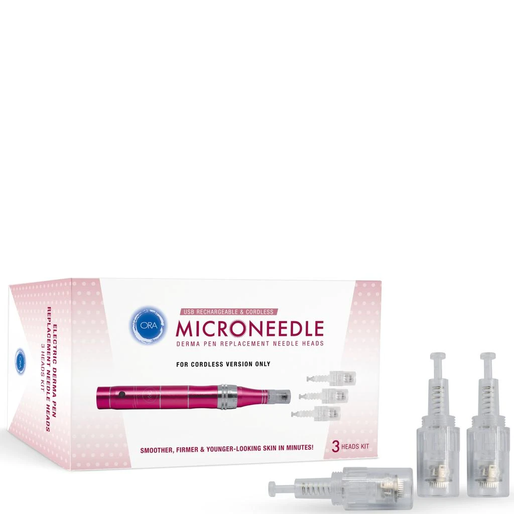 Beauty ORA ORA Electric Microneedle Roller Derma Pen Replacement Heads - 3 Heads Kit 1