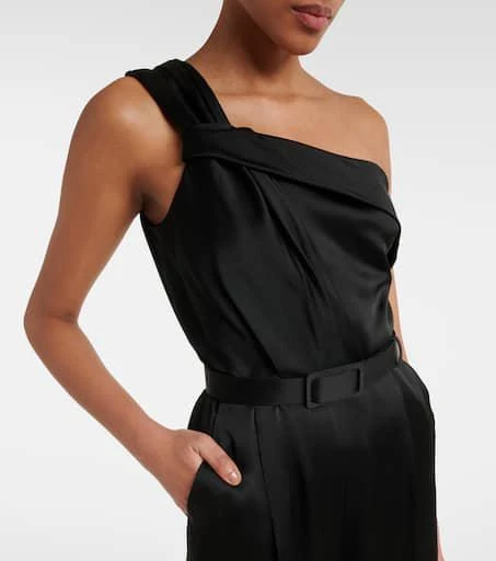 Max Mara Gioire belted one-shoulder satin jumpsuit 4