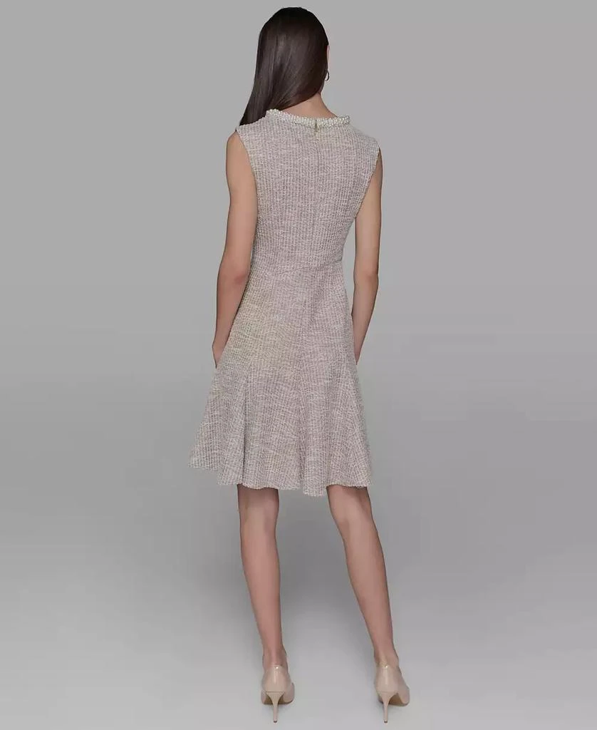 Karl Lagerfeld Paris Women's Stretch Textured Knit Tweed A-Line Dress 3