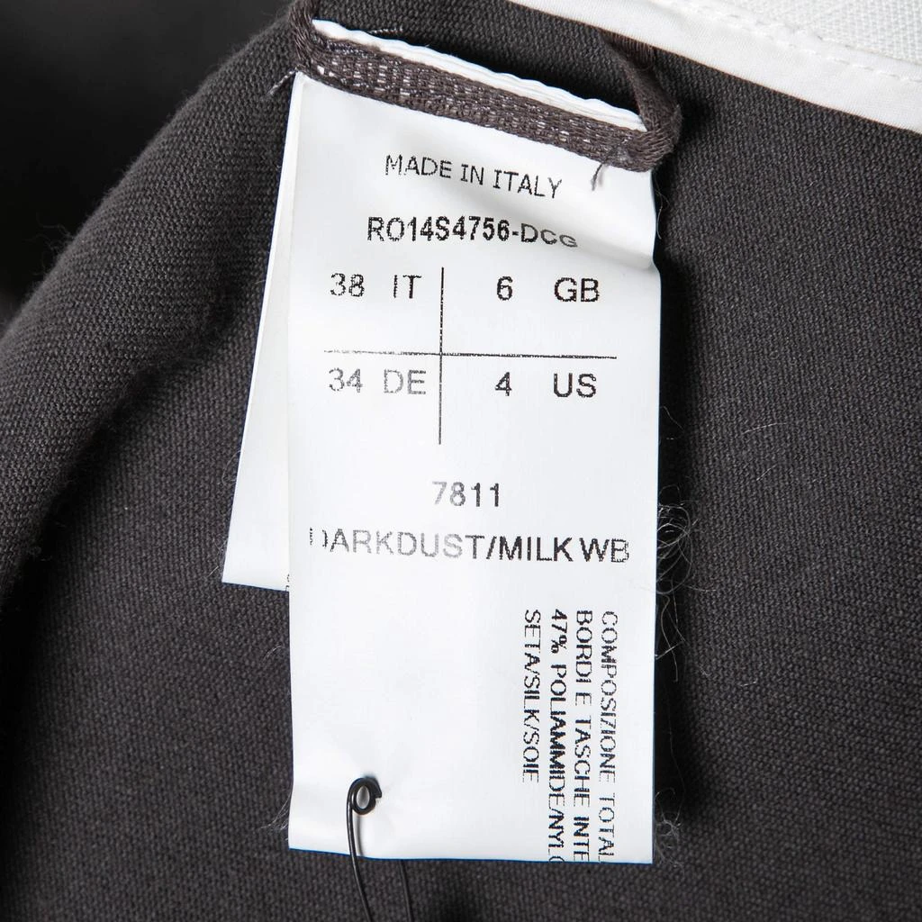 Rick Owens Rick Owens Darkdust Brown Cotton Asymmetric Hem Contrast Trim Sleeveless Jacket S 3