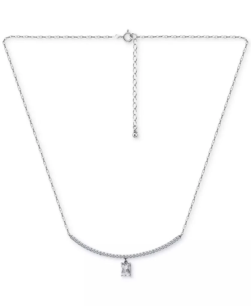 Giani Bernini Cubic Zirconia Curved Bar Baguette Pendant Necklace, 16" + 2" extender 3