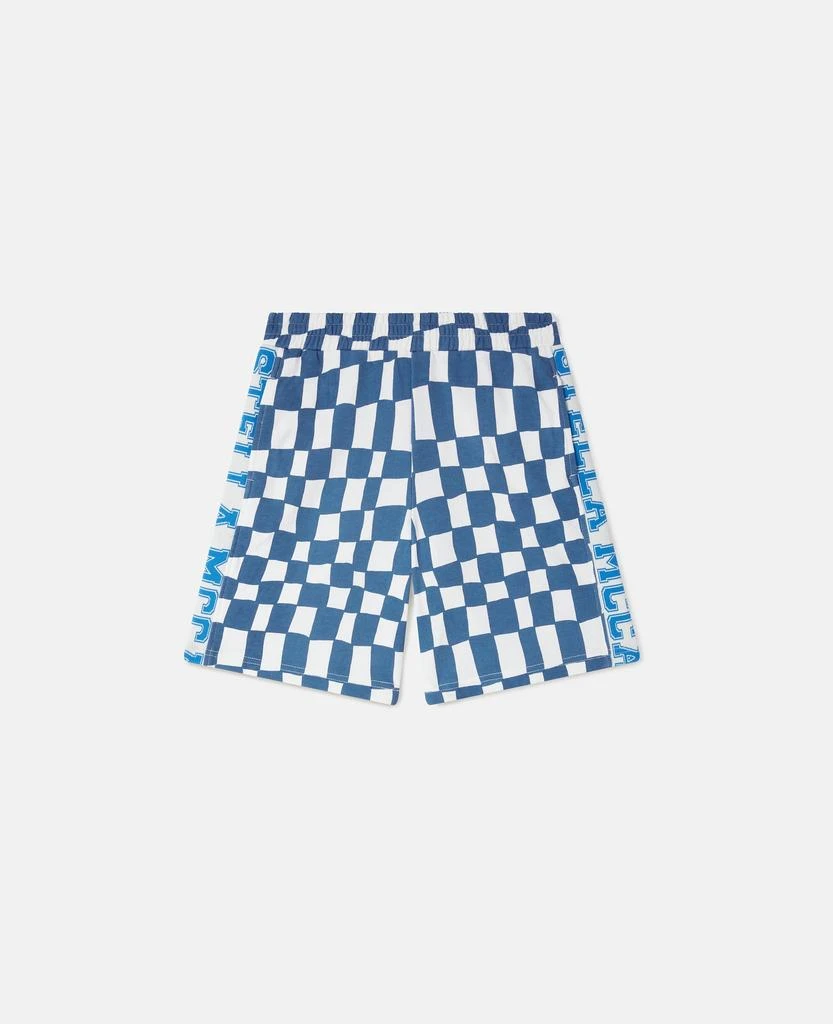 Stella McCartney Stella McCartney - Moniker Check Shorts, Blue, Size: 3 1
