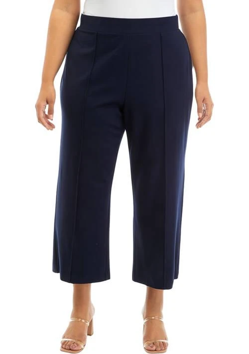 philosophy Plus Size Pull On Flare Crop Ponte Pants 1