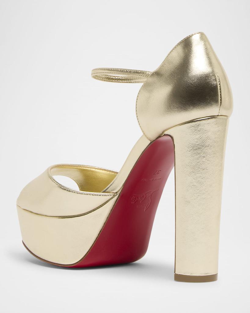 Christian Louboutin Sandaloo Metallic Red Sole Platform Sandals