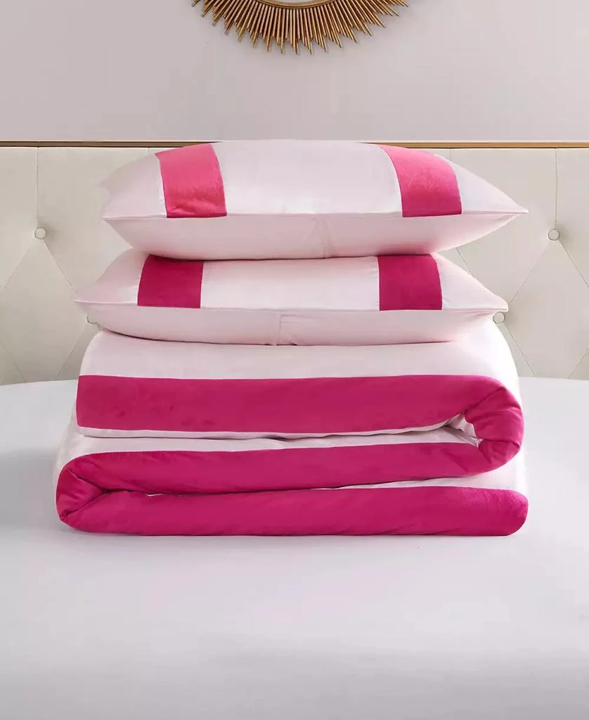 Juicy Couture Velvet Stripe on Satin 3-Pc. Duvet Cover Set 5