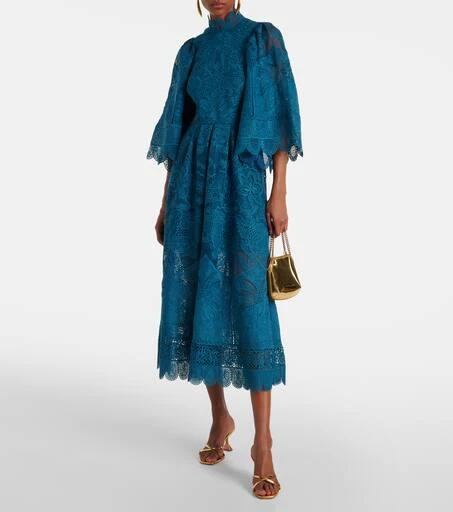 Farm Rio Cutout lace guipure midi dress 2