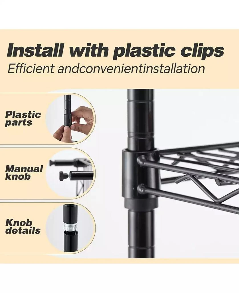 Flynama Wire Shelving Metal Storage Rack Adjustable Shelves, Standing Storage Shelf Units for Laundry Bathroom Kitchen Pantry Closet(White, 42L x 18W x 71H 7