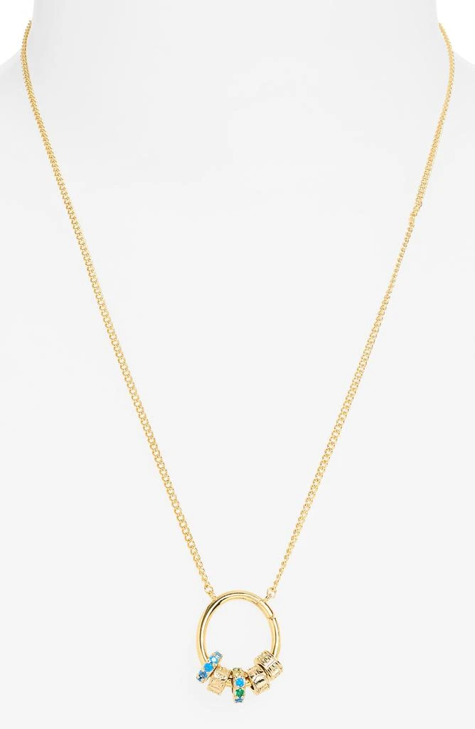 Leith Cubic Zirconia Rondelle Charm Circle Pendant Necklace 3