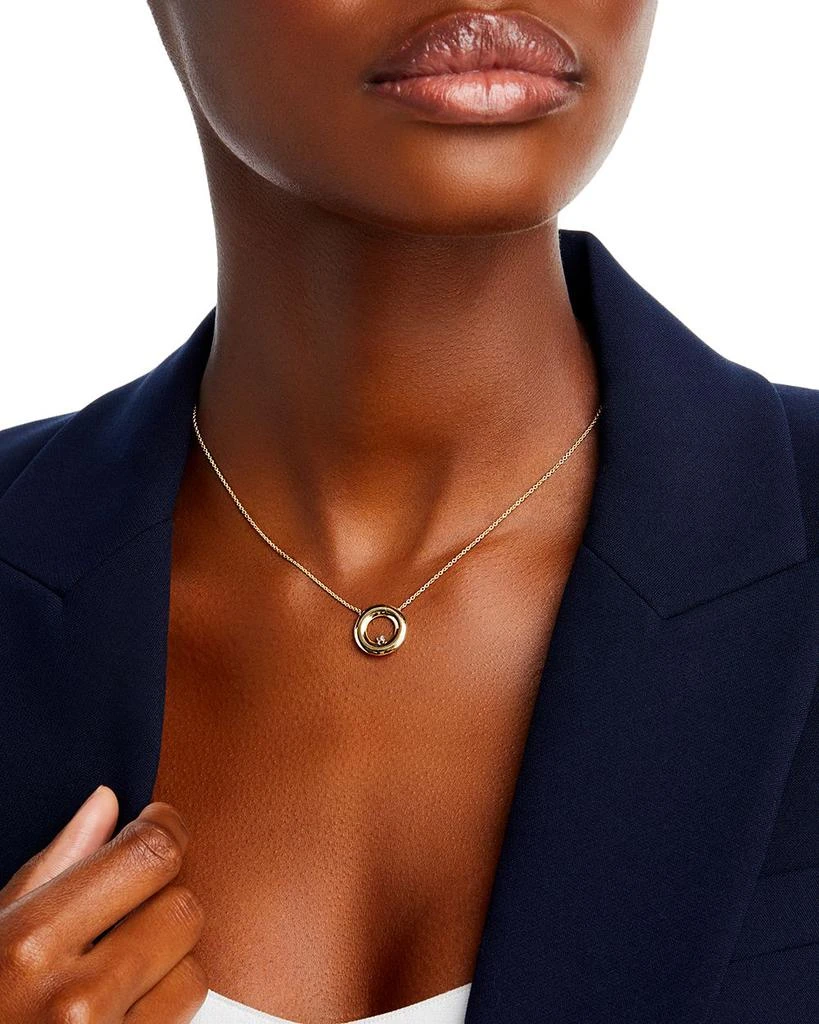 Alberto Amati 14K Yellow Gold Diamond Circle Pendant Necklace, 16" 2