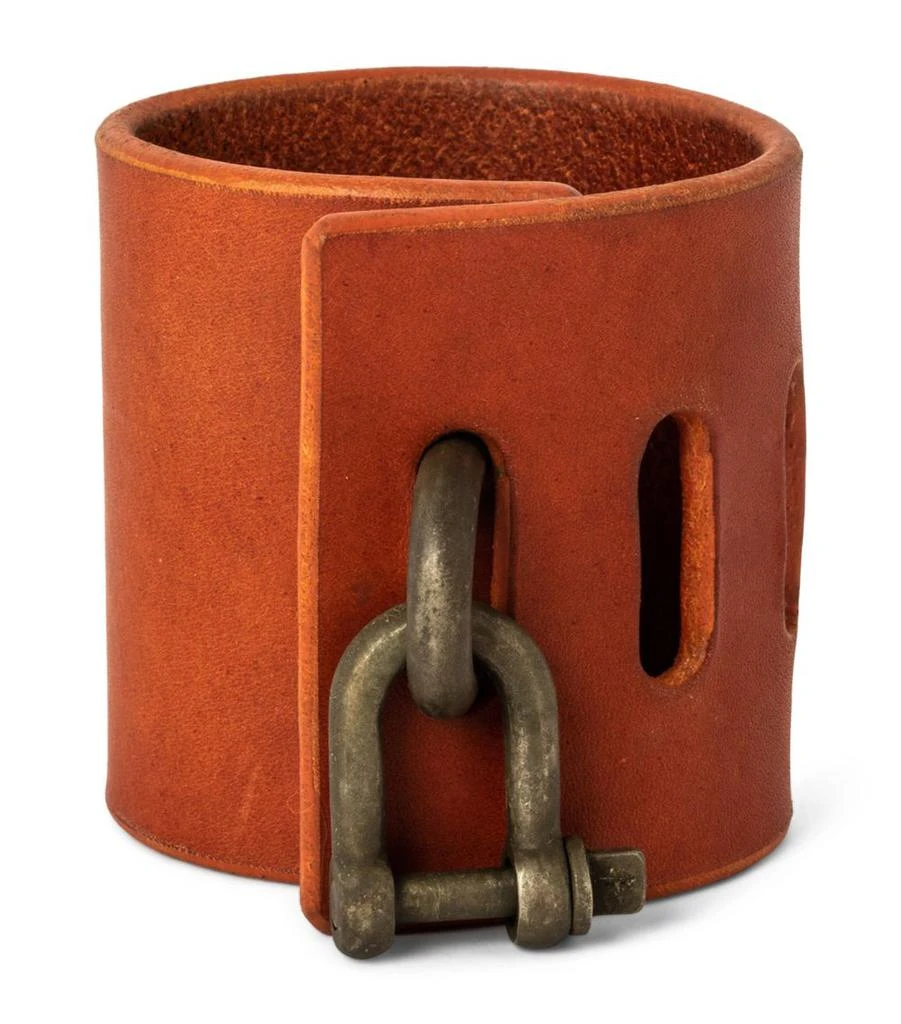 Parts of Four Leather and Bronze Restraint Charm Bracelet 70mm 1