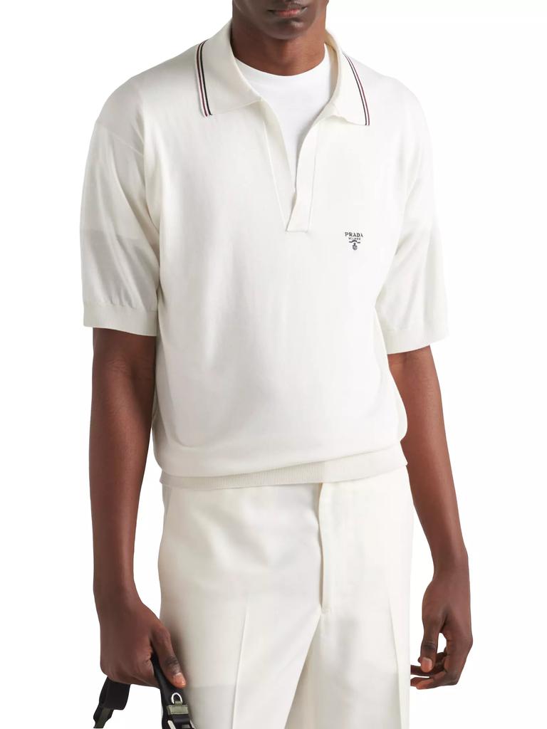 ポロシャツ Prada Silk and cotton polo shirt Prada Silk and Cotton Polo Shirt - Polo Shirts - Free