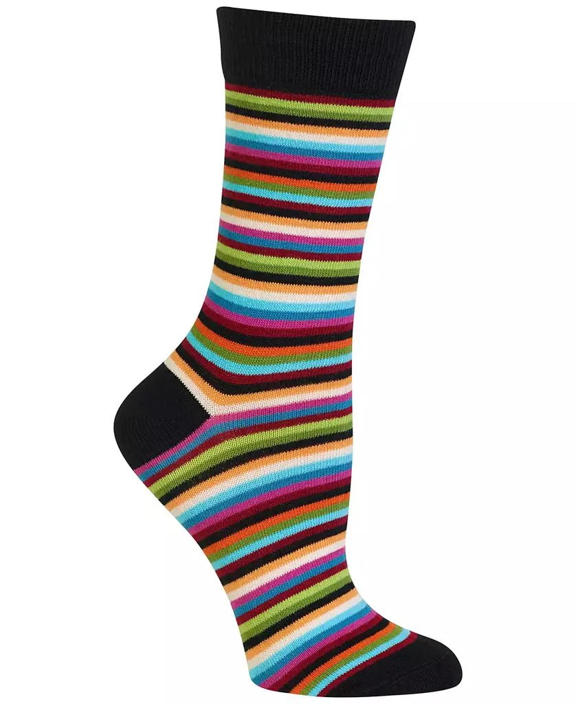 Hot Sox Women's Stripe Fashion Crew Socks 1