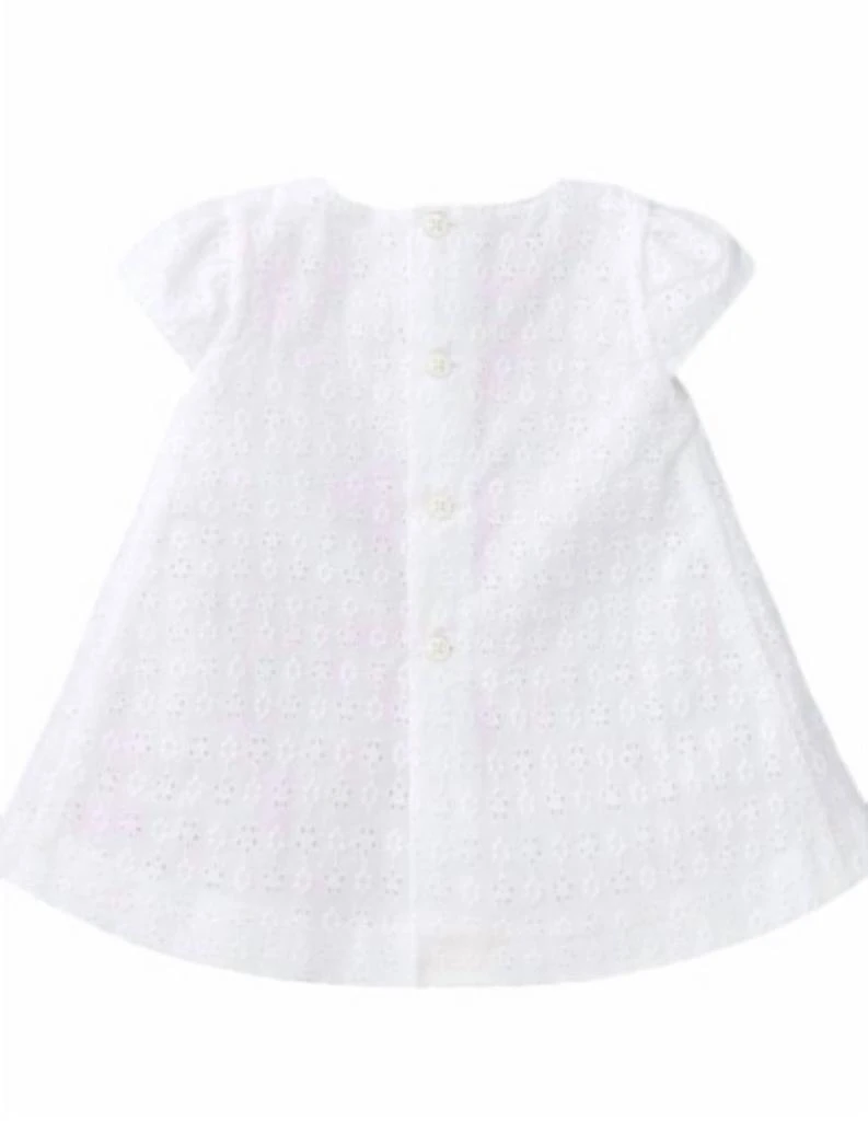 Paz Rodriguez Baby Embroidered Fabric Dress In White 2