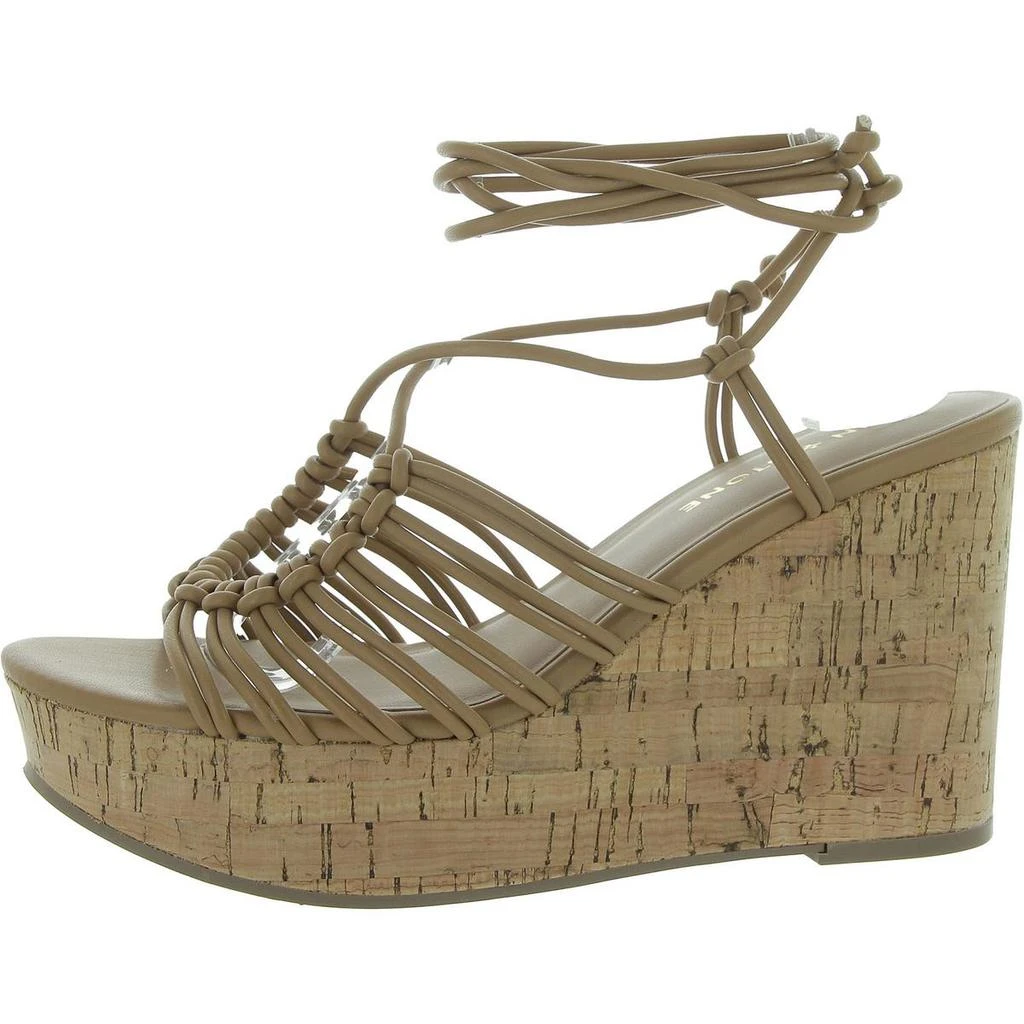 Sun + Stone Tillyyp Womens Faux Leather Heeled Wedge Sandals 1