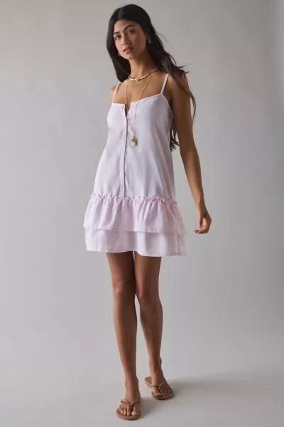 Motel Motel Malina Drop Waist Ruffle Cotton Mini Dress