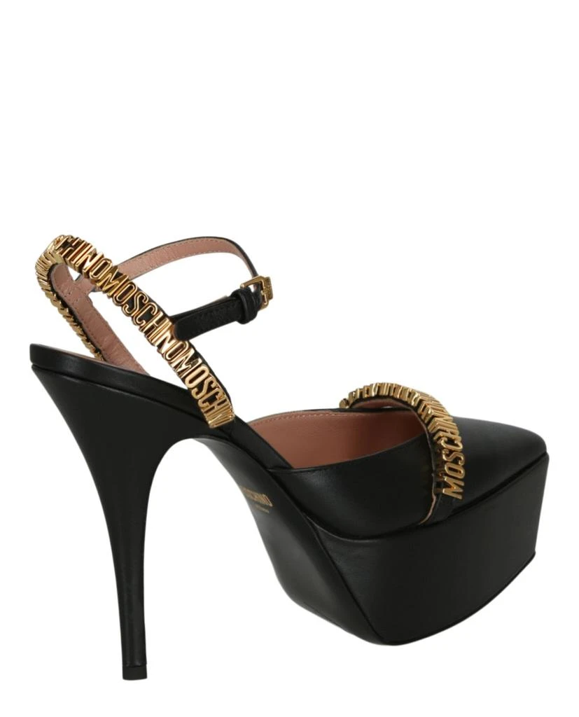 Moschino Logo Lettering Ankle Strap Pumps 3
