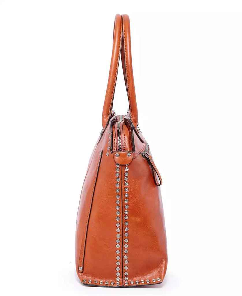 OLD TREND Women's Genuine Leather Soul Stud Satchel Bag 5