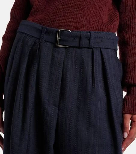 Dries Van Noten Belted wool wide-leg pants 4