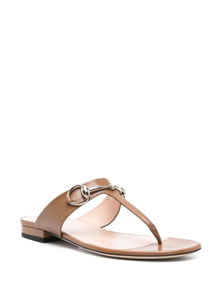 Gucci GUCCI - Lady Horsebit Leather Thong Sandals 1